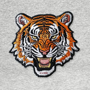 Embroidered Tiger Patch Design T-Shirt